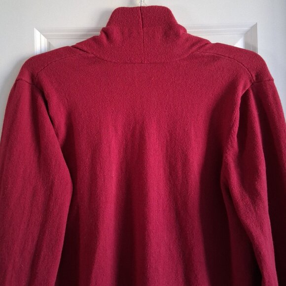 J.Jill Dark Red Floral Cashmere Blend Cardigan Women's Size M - Picture 8 of 15